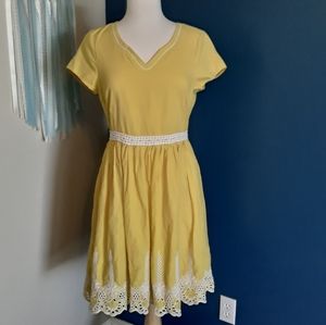 Yellow DownEast modest short sleeve dress